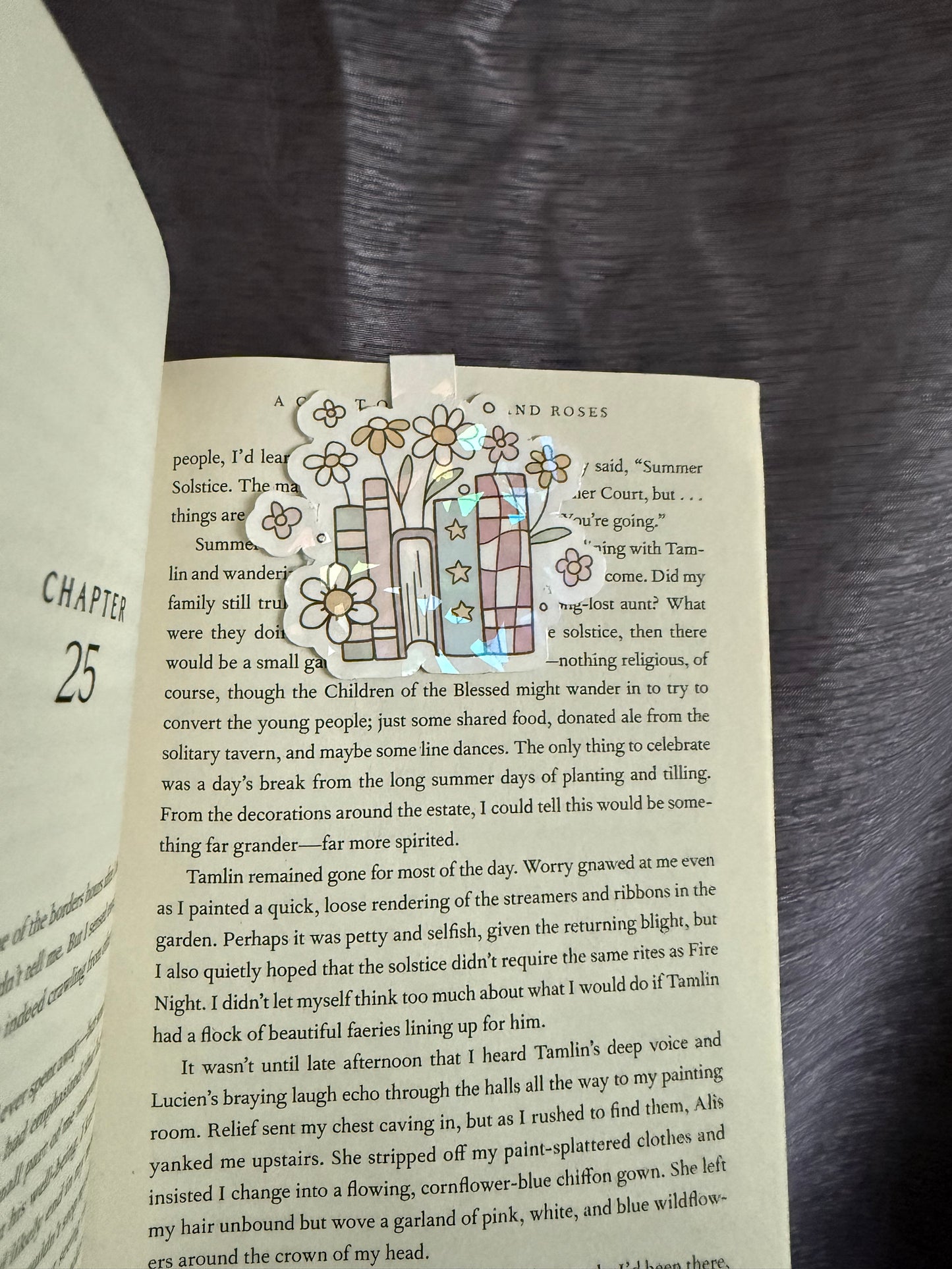 Book Flowers Magnet Bookmark