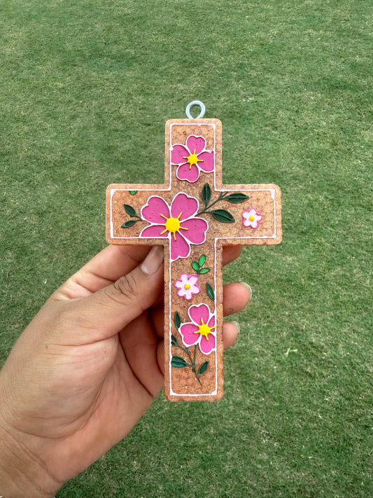 Cross w/ Flowers Freshie