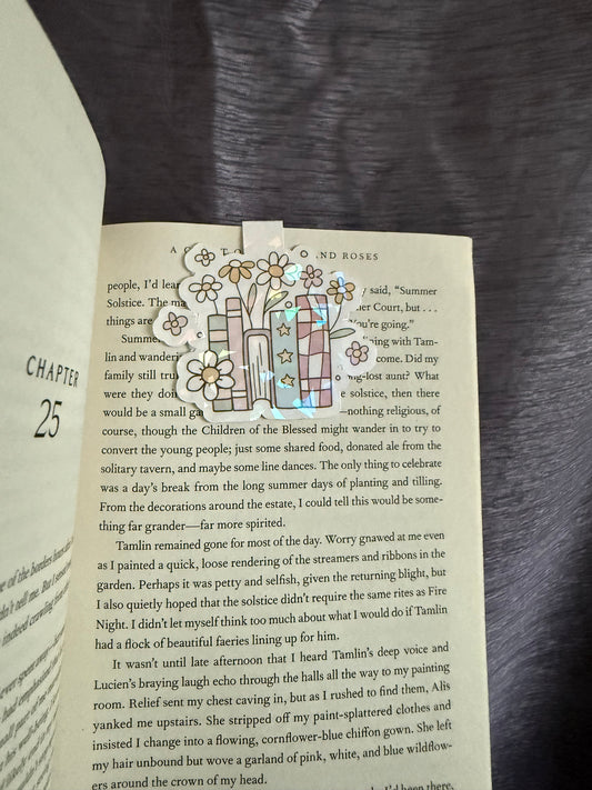 Book Flowers Magnet Bookmark
