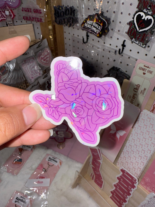 Purple TX Holographic Sticker