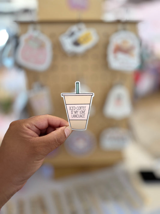 Iced Coffee Love Language Sticker