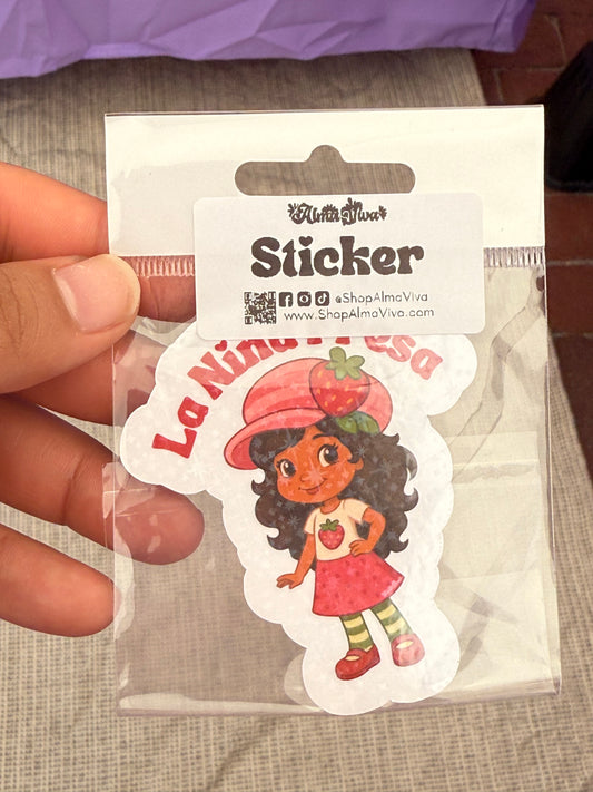 La Niña Fresa Sticker